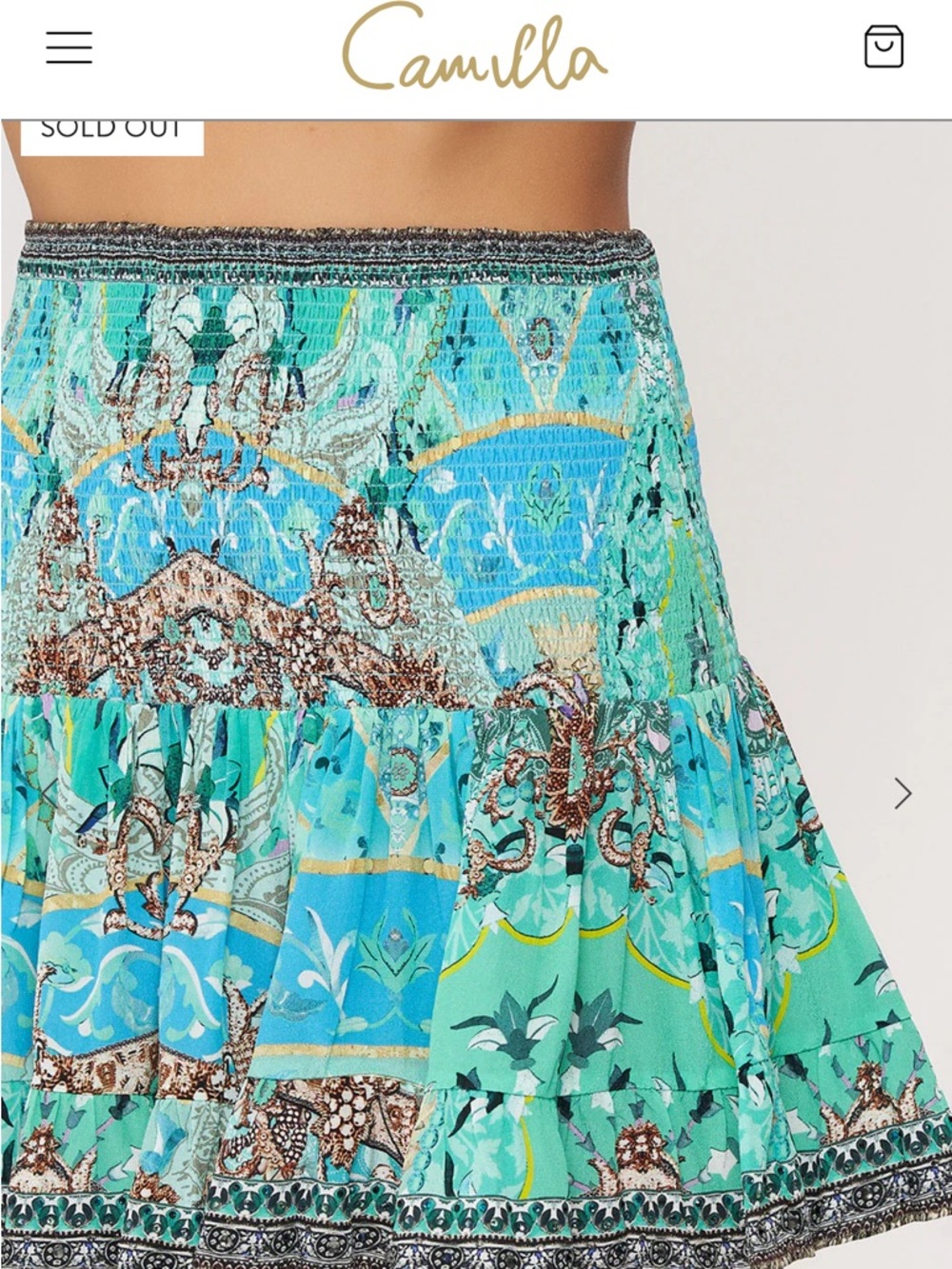 NWT Camilla Turn Back Time T Back Shoestring Top AND Skirt - Picture 8 of 11